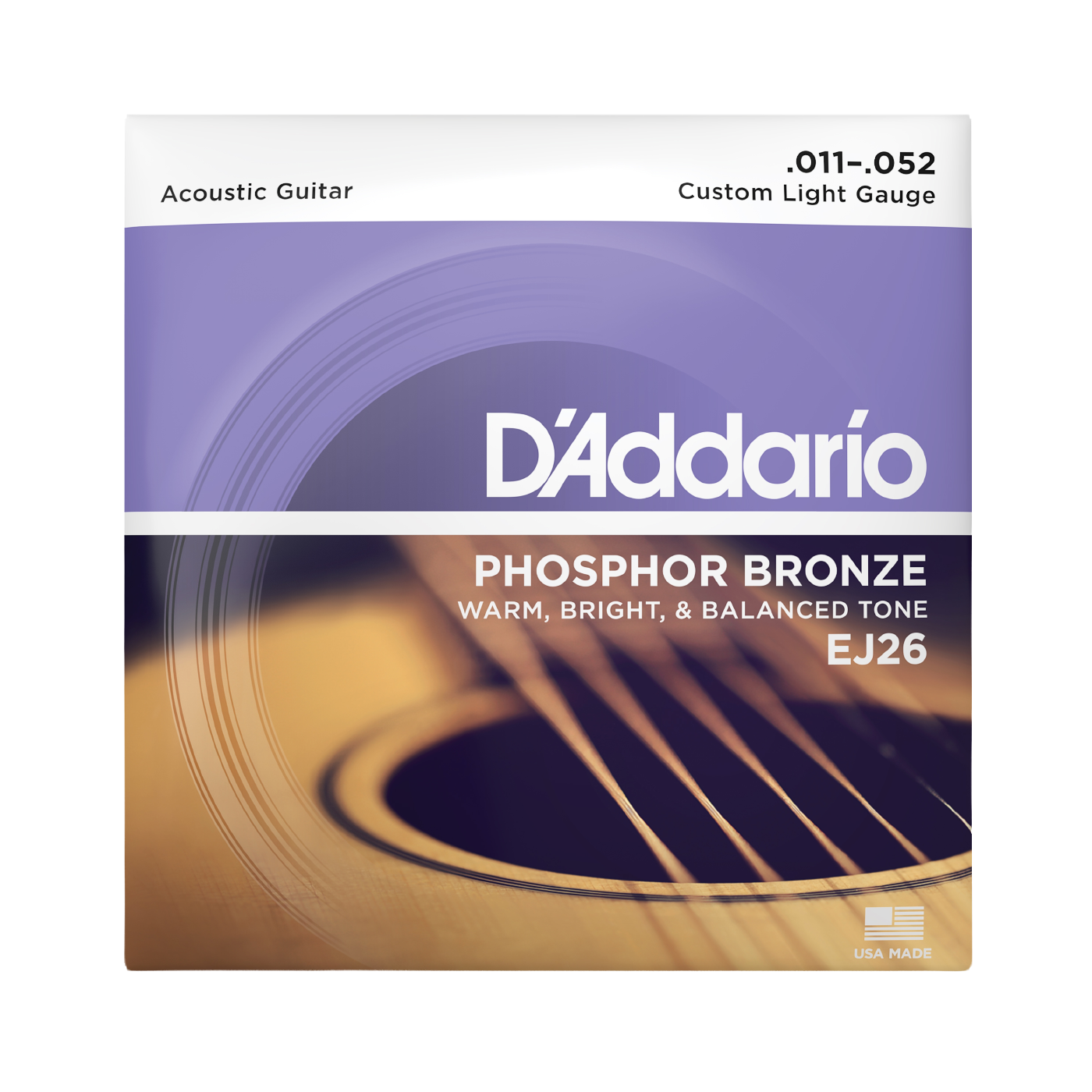 D'Addario EJ26 Phosphor Bronze Acoustic Guitar Strings - Custom Light (11-52)