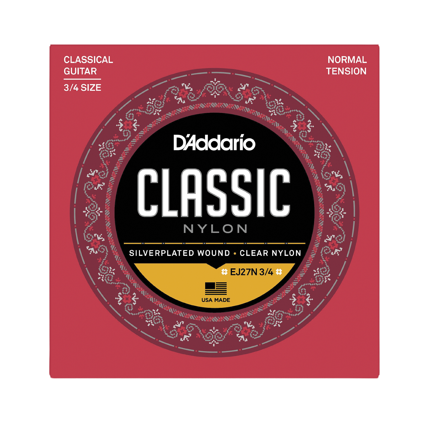 D'Addario EJ27N 3/4 Classical Guitar Strings - Normal Tension Student Set