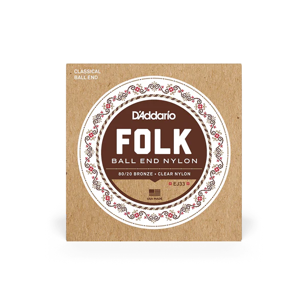 D'Addario EJ33 Folk Nylon Classics Guitar Strings - Ball End - Normal Tension