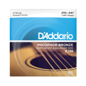 D'Addario EJ38 Phosphor Bronze 12-String Acoustic Guitar Strings - Light (10-47)
