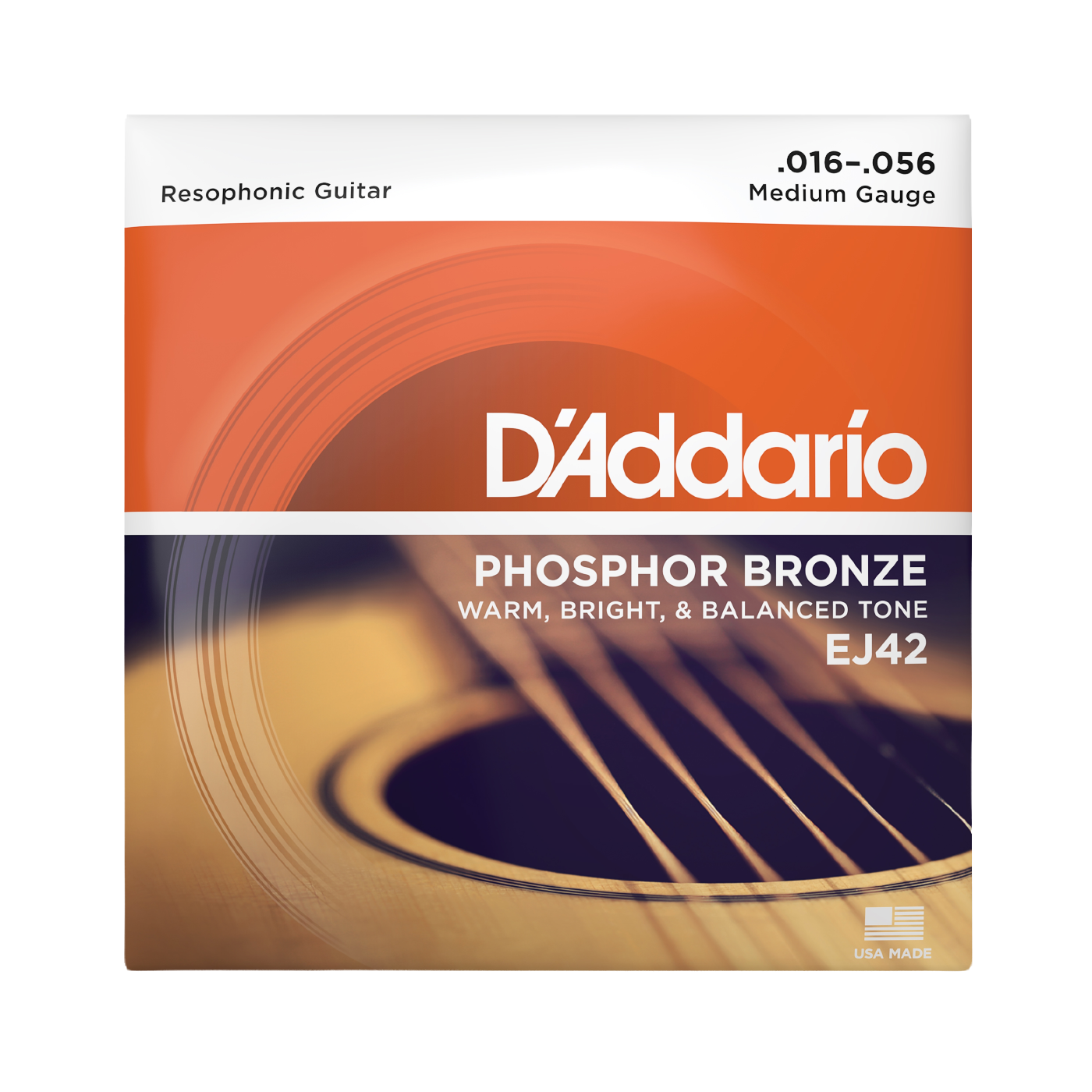 D'Addario EJ42 Phosphor Bronze Resophonic Guitar Strings - Medium (16-56)