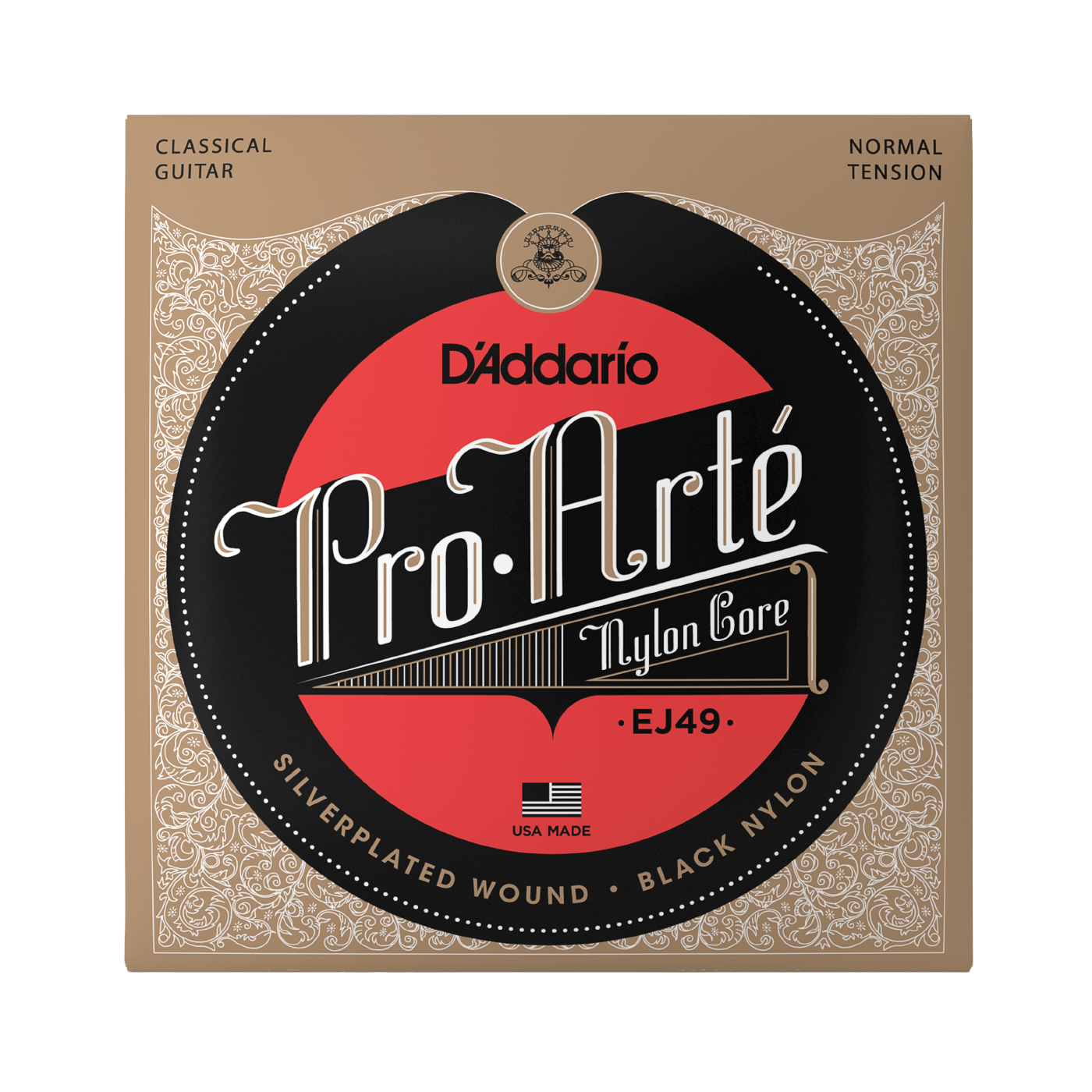 D'Addario EJ49 Pro-Arté Black Nylon Classical Guitar Strings - Normal Tension
