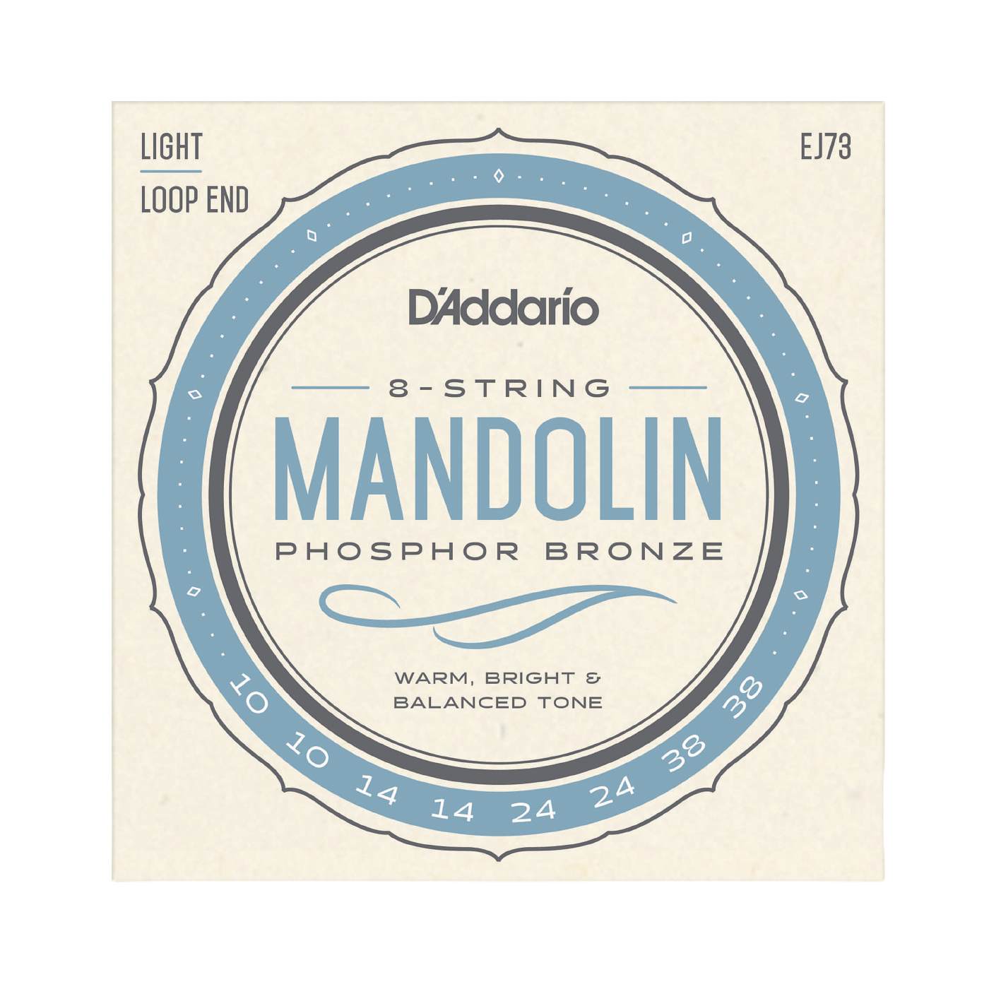 D'Addario EJ73 Phosphor Bronze Mandolin Strings - Light (10-38)