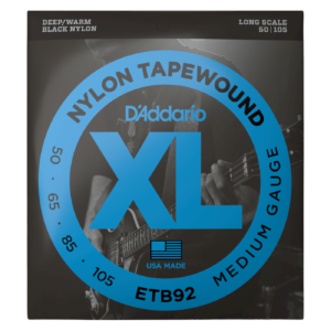 D'Addario ETB92 Black Nylon Tapewound Bass Strings - Medium Long Scale (50-105)