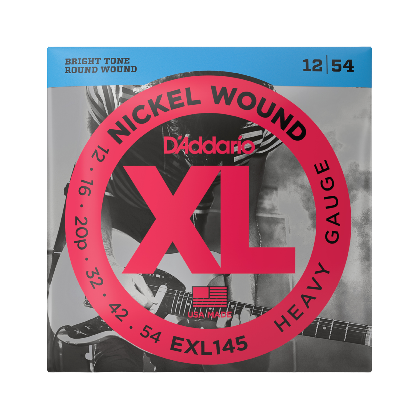 D'Addario EXL145 Nickel Wound Electric Guitar Strings - Heavy (12-54)