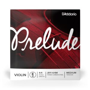 D'Addario Prelude J811 4/4M Violin E String - Medium Tension 4/4 Size