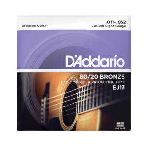 D'Addario EJ13 80/20 Bronze Acoustic Guitar Strings - Custom Light (11-52)