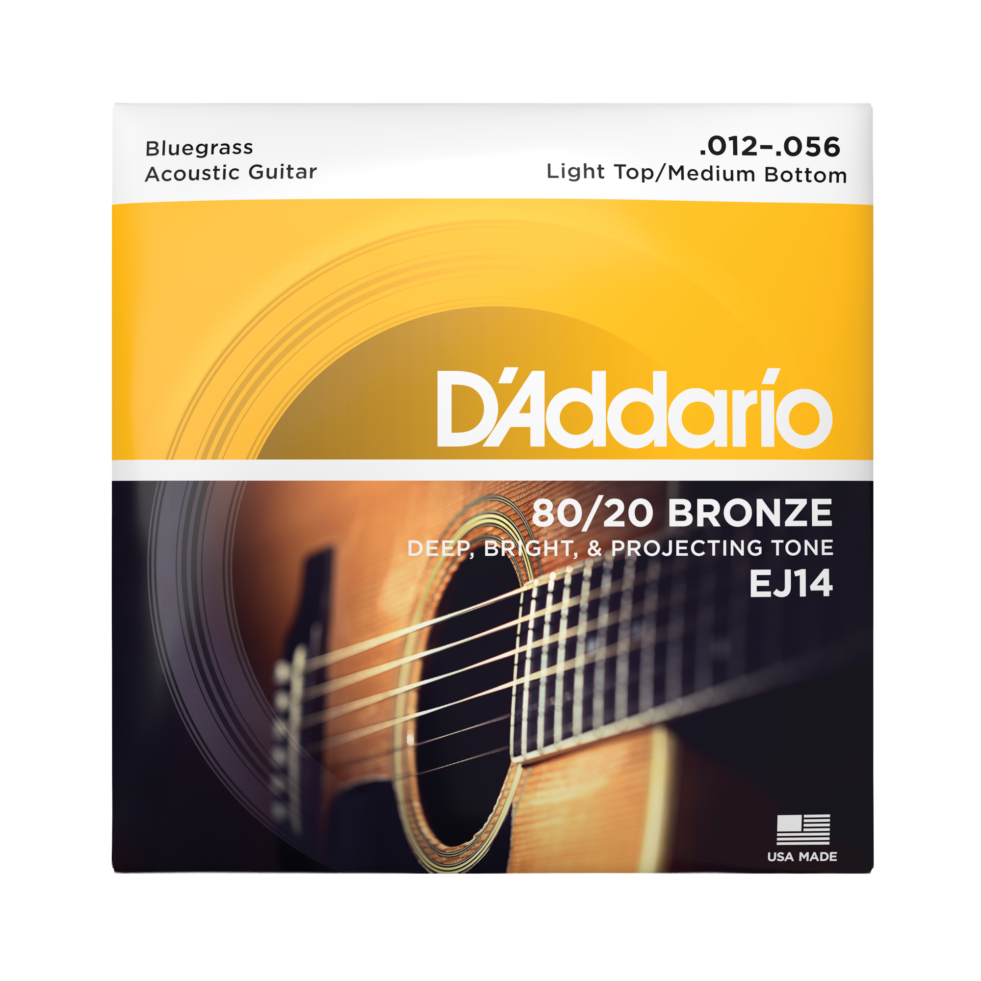 D'Addario EJ14 80/20 Bronze Acoustic Guitar Strings - Bluegrass (12-56)