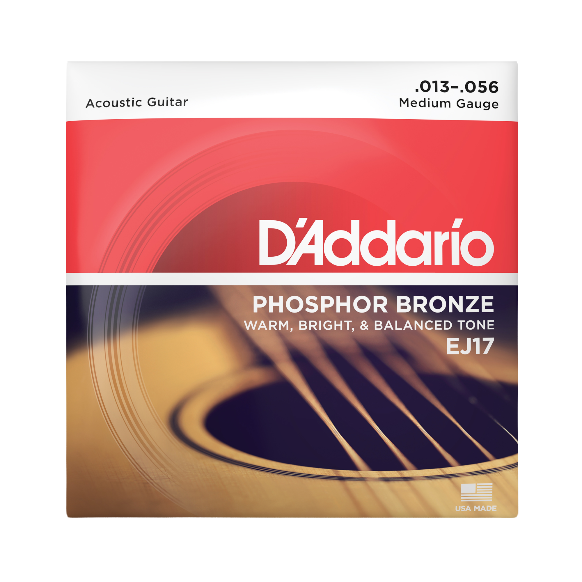 D'Addario EJ17 Phosphor Bronze Acoustic Guitar Strings - Medium (13-56)