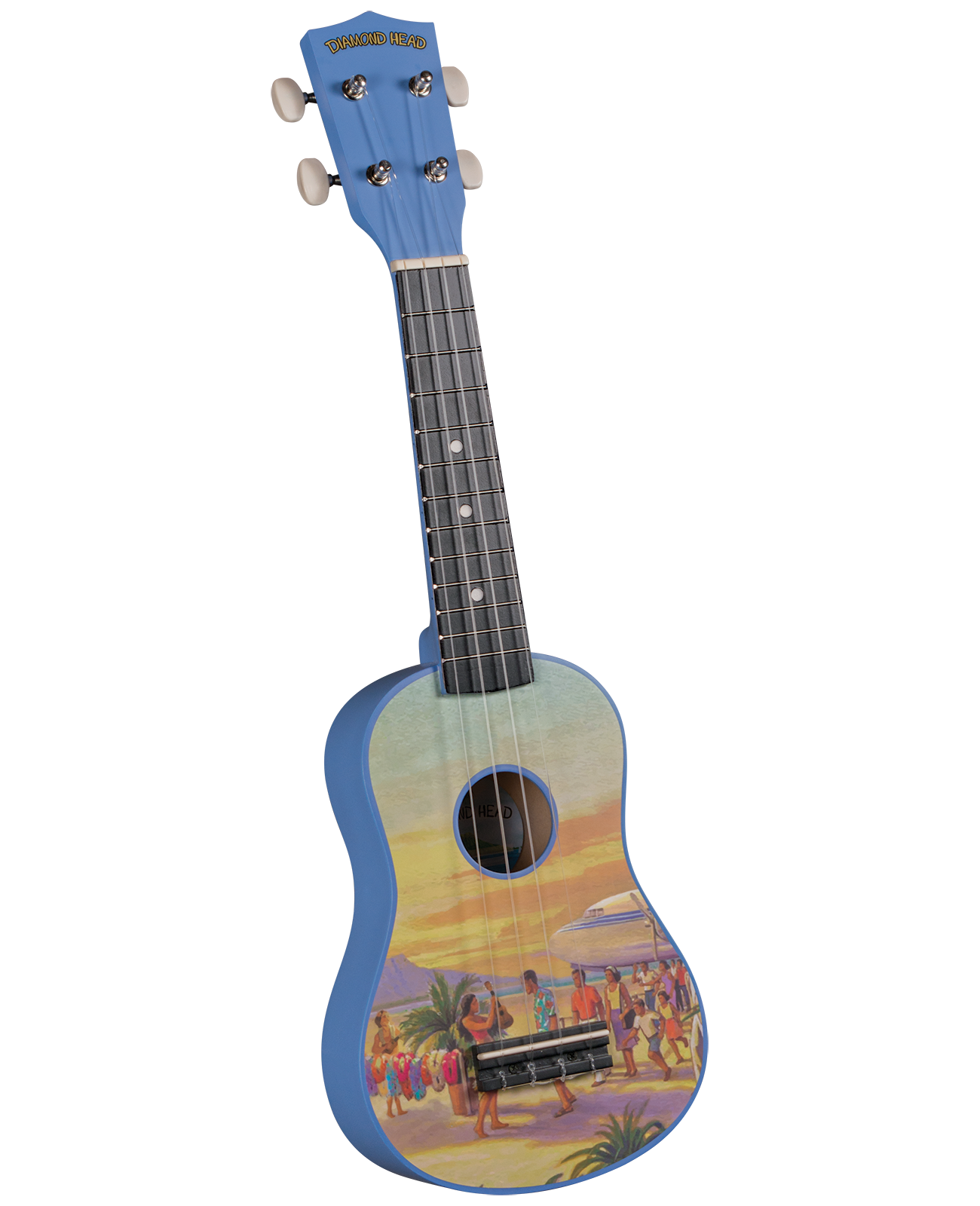 Diamond Head DU133 Vintage Soprano Ukulele - Vintage Hawaii Design with Gig Bag
