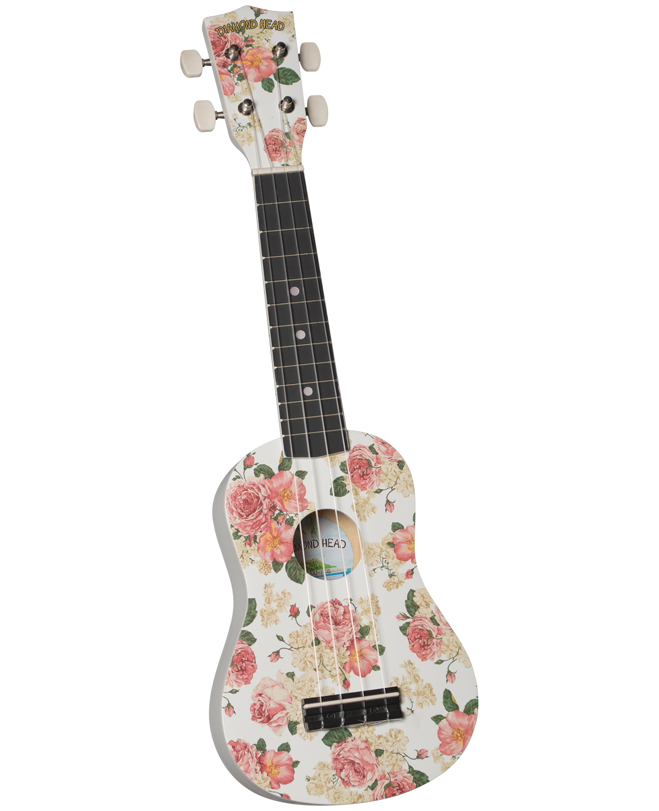 DU134 Diamond Head Vintage Soprano Ukulele-White Floral