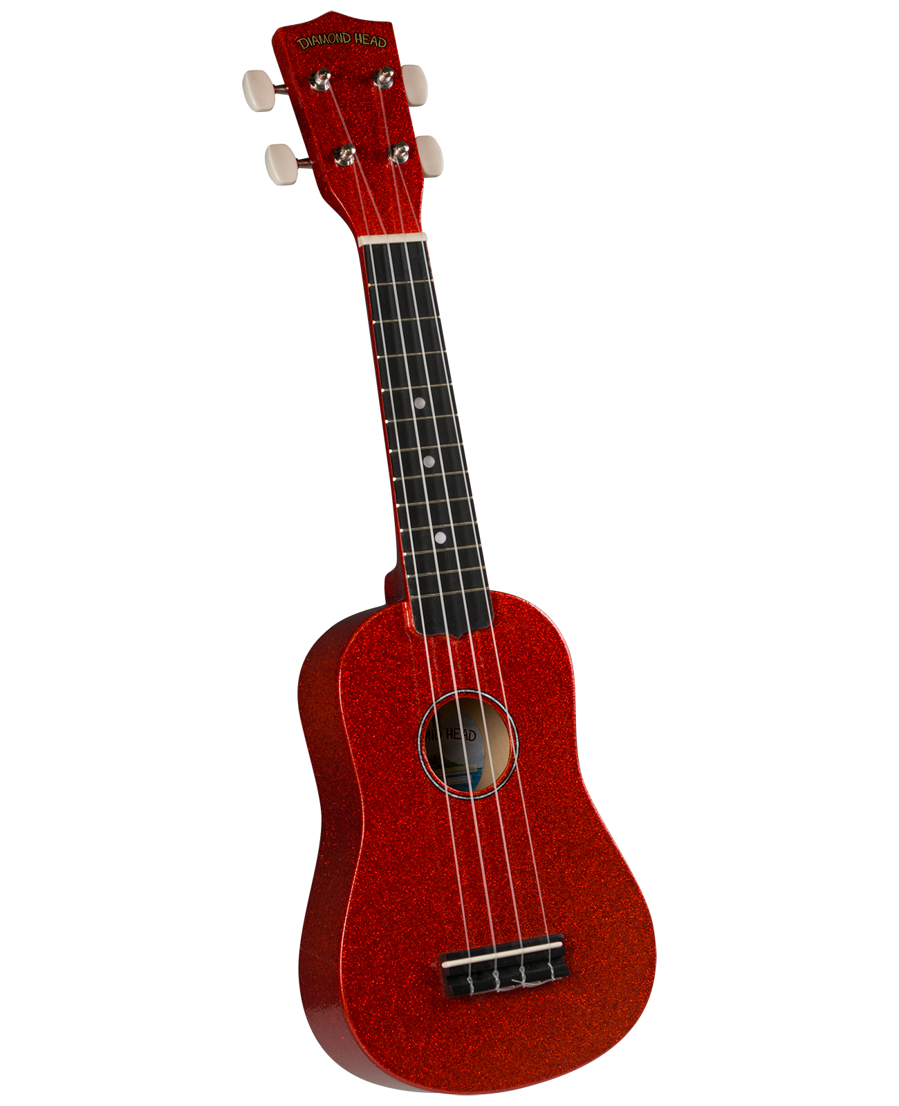 DU142 Diamond Head Hot Rod Soprano Ukulele-Candy Apple Red