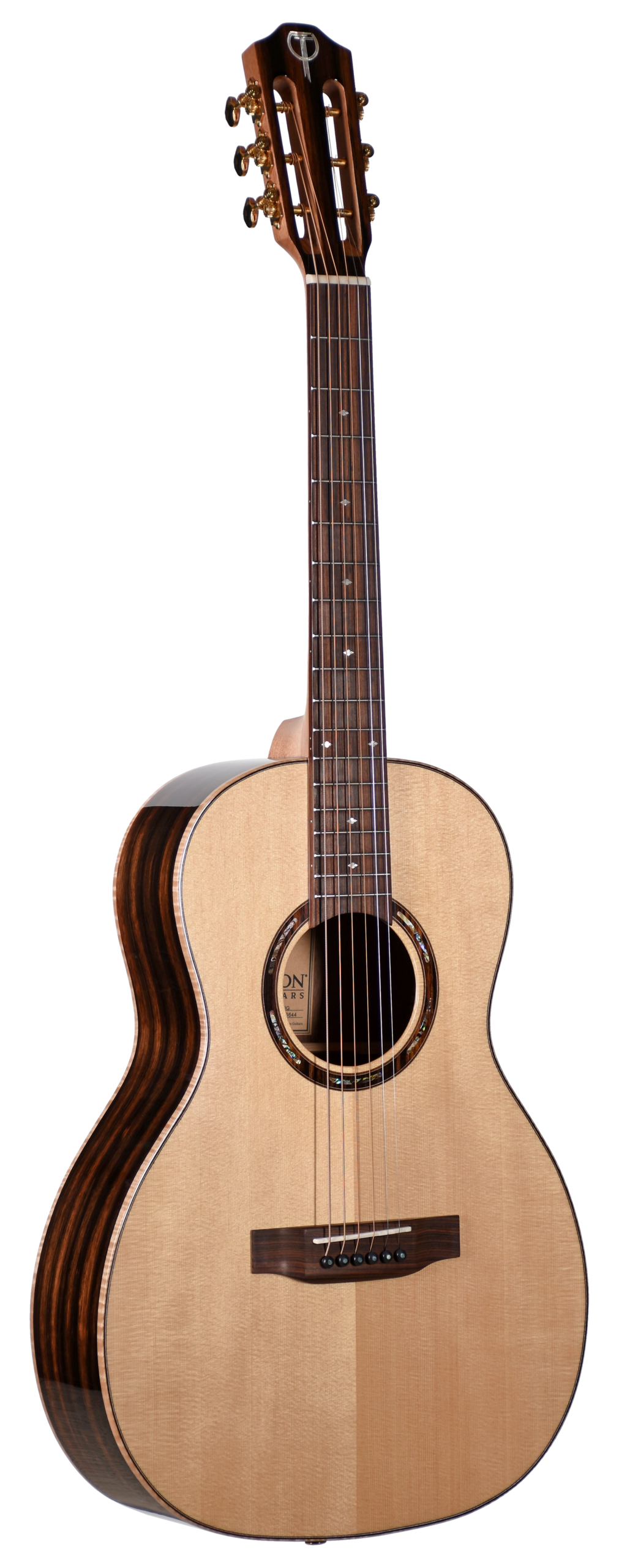 Teton STP180NT Parlor Acoustic Guitar - Solid Spruce Top - Ebony Back & Sides