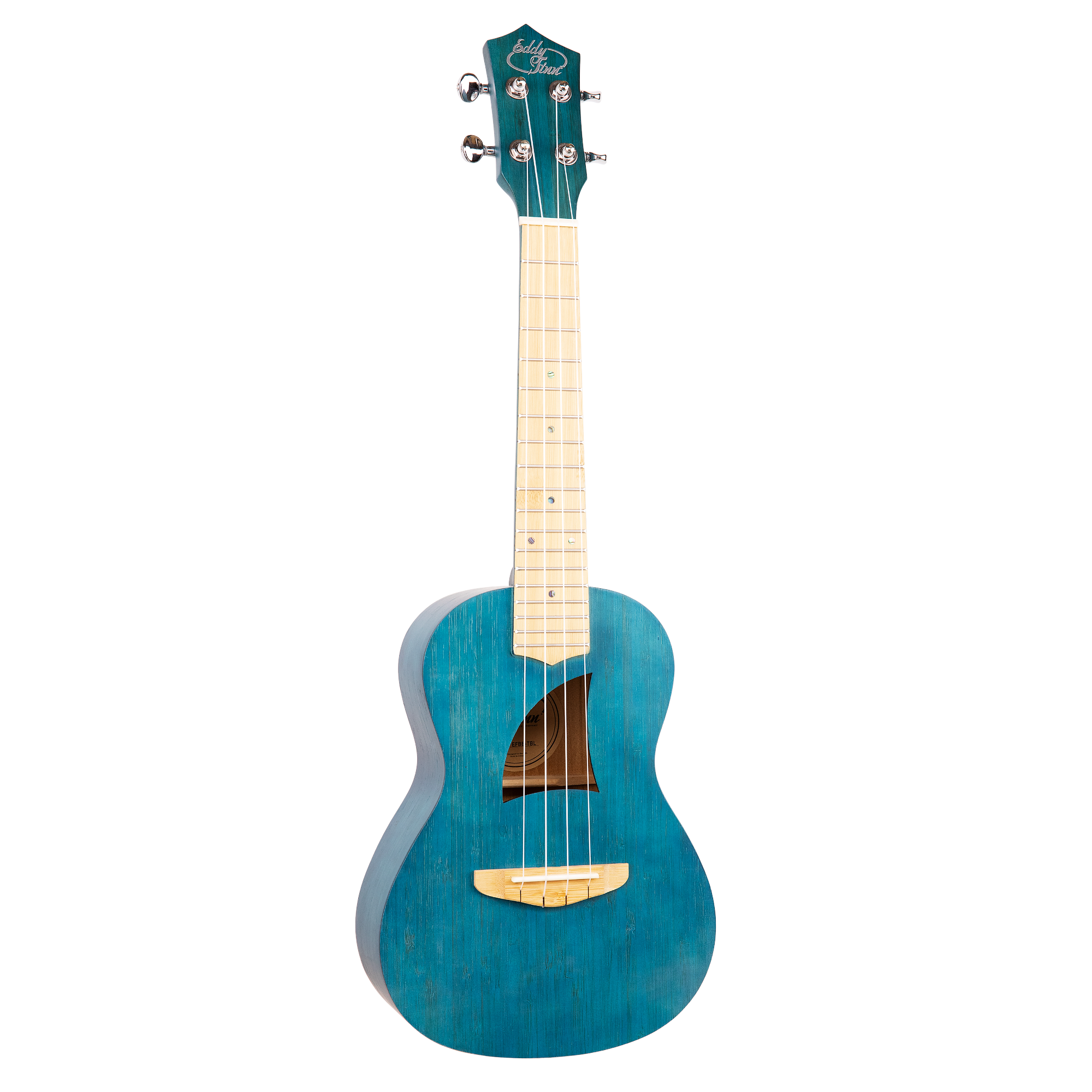 Eddy Finn Bamboo Beach Ukulele with Gig Bag - Blue