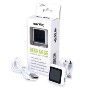 Kala Clipon Rechargeable Ukulele Tuner-White-KK-R-WHT