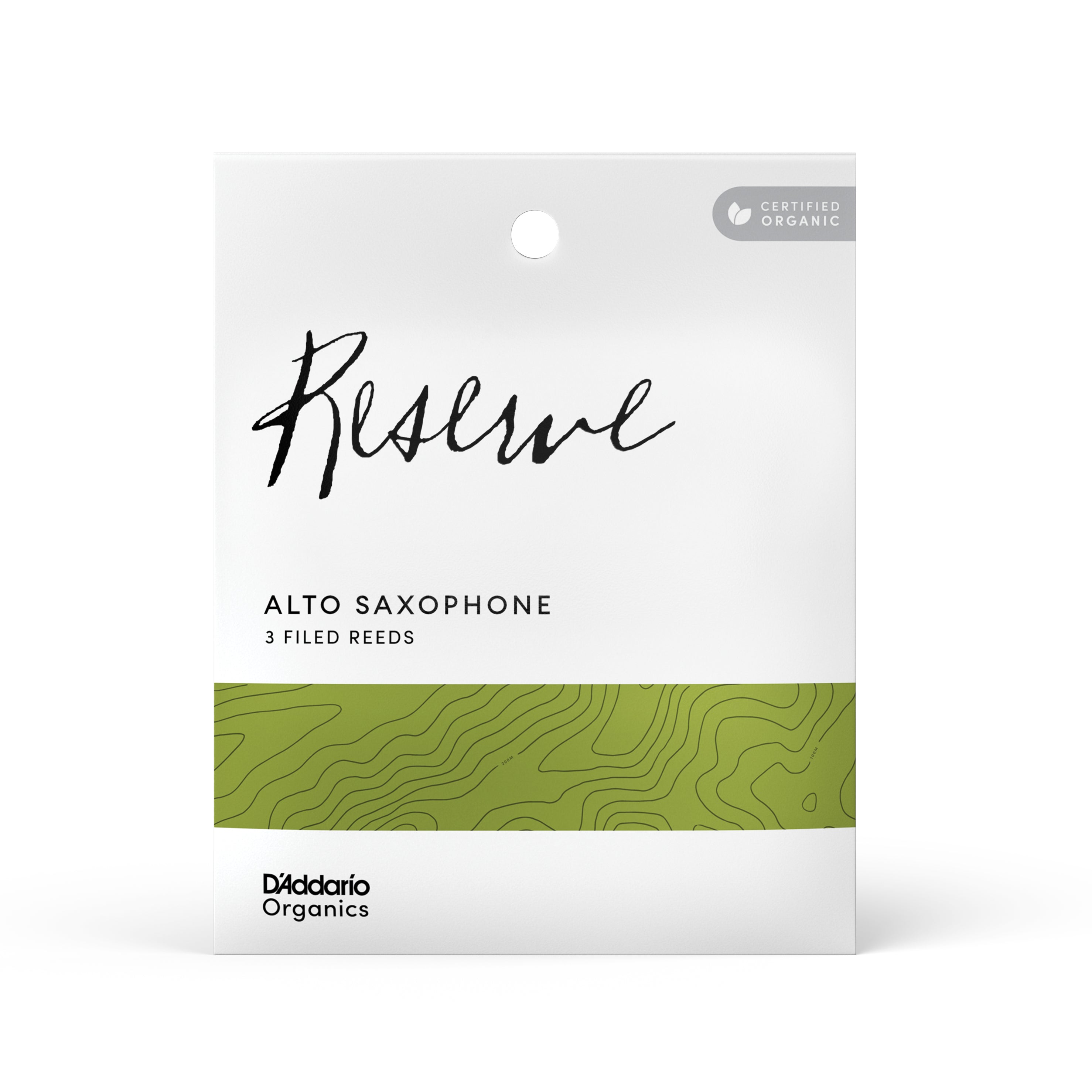 D'Addario Organic Reserve Alto Sax Reed, Strength 3.0+, 3-Pack