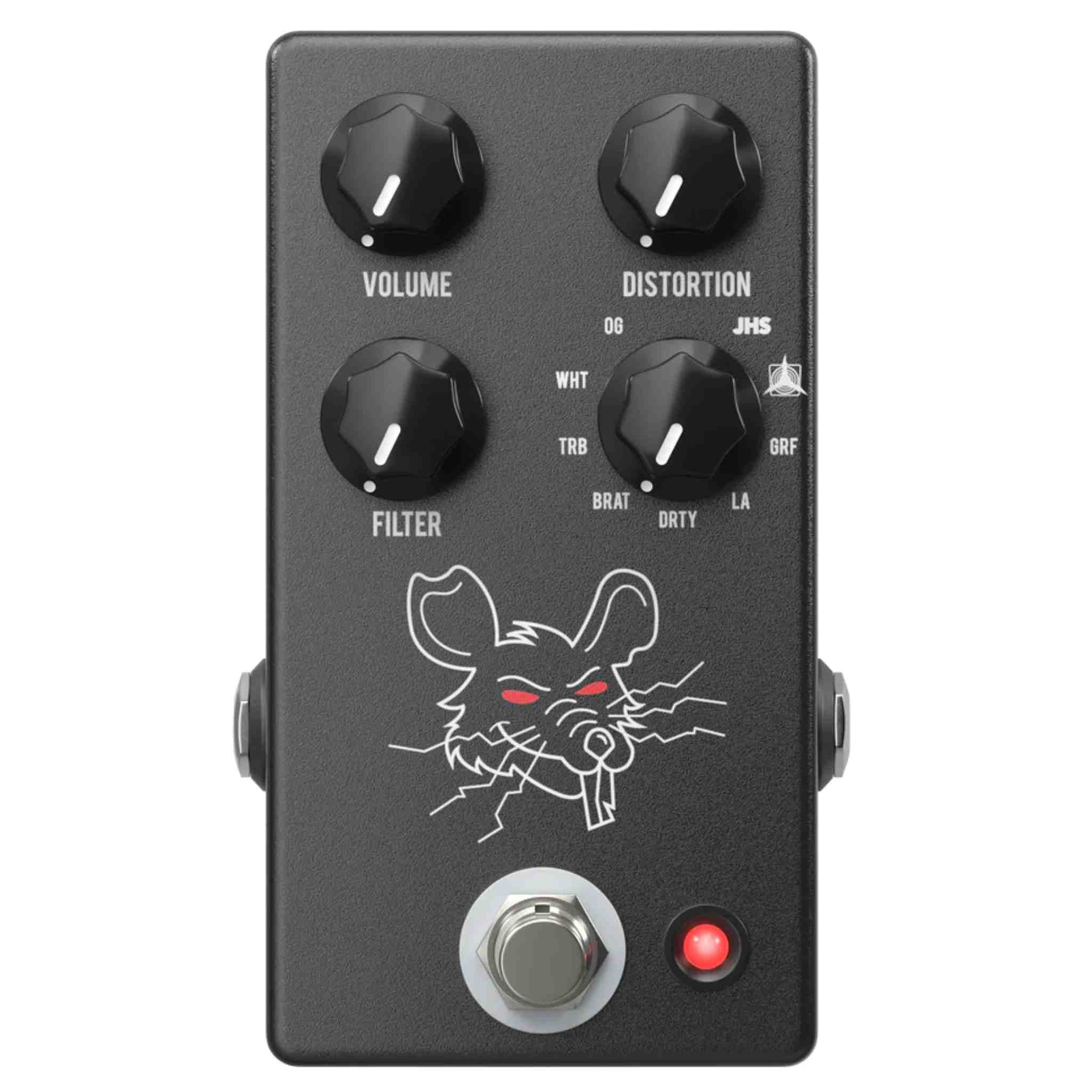 JHS Packrat Distortion Pedal-Black With Rat's Head