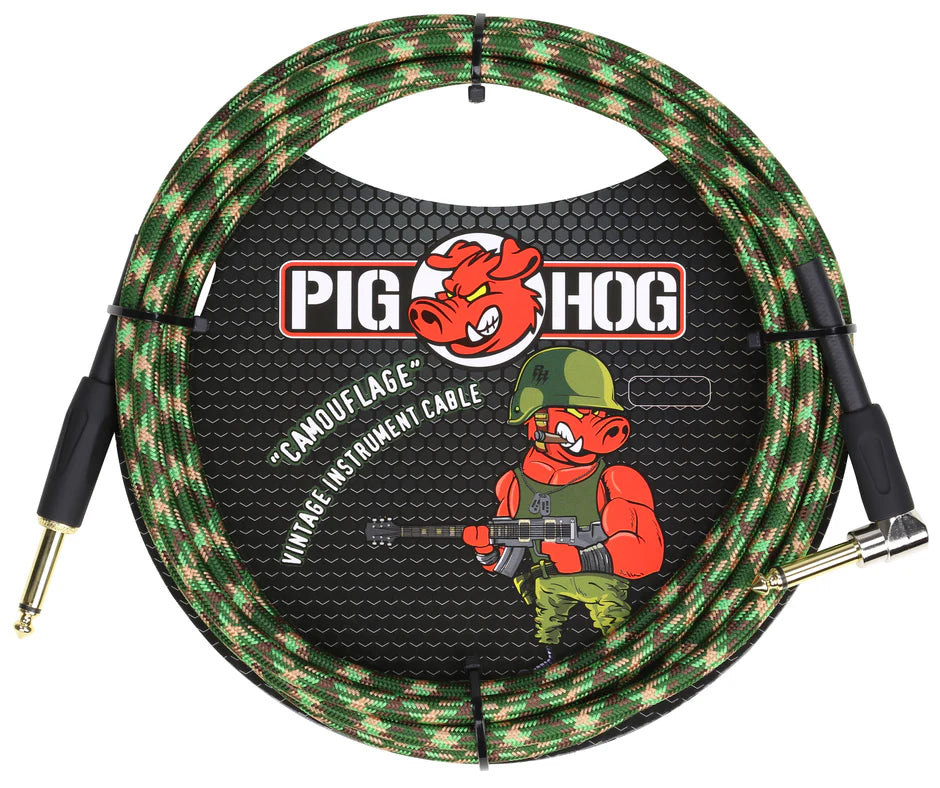 Pig Hog "Camouflage" Instrument Cable - Right Angle - 10FT