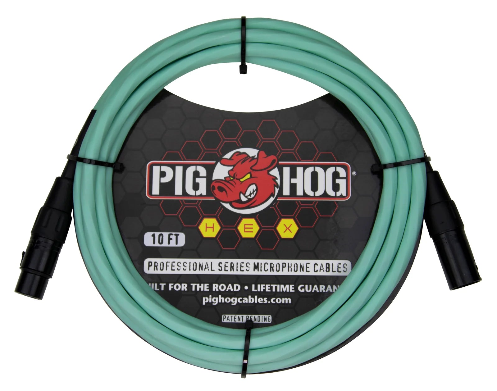 Pig Hog Hex Series Mic Cable-10FT-Seafoam Green