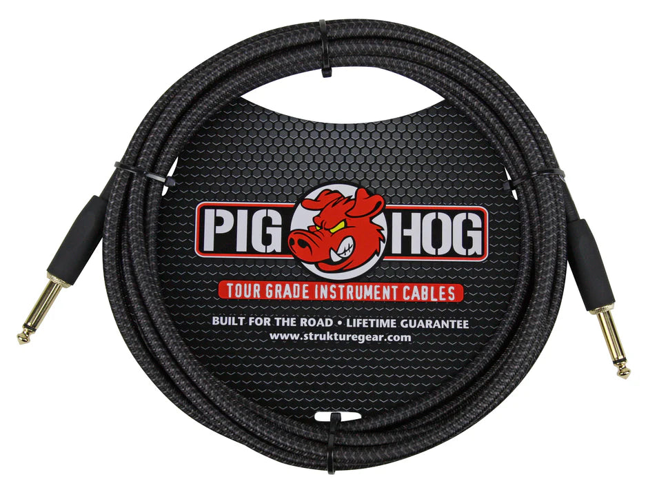 Pig Hog "Black Woven" Instrument Cable - 10FT