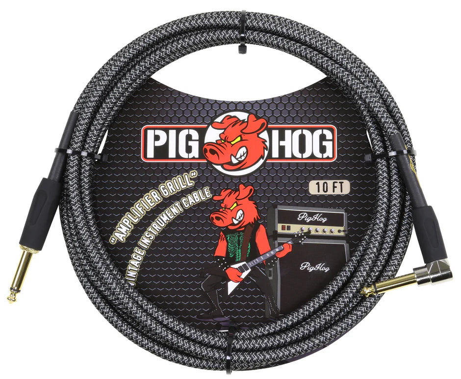 Pig Hog "Amplifier Grill" Instrument Cable - Right Angle - 10FT