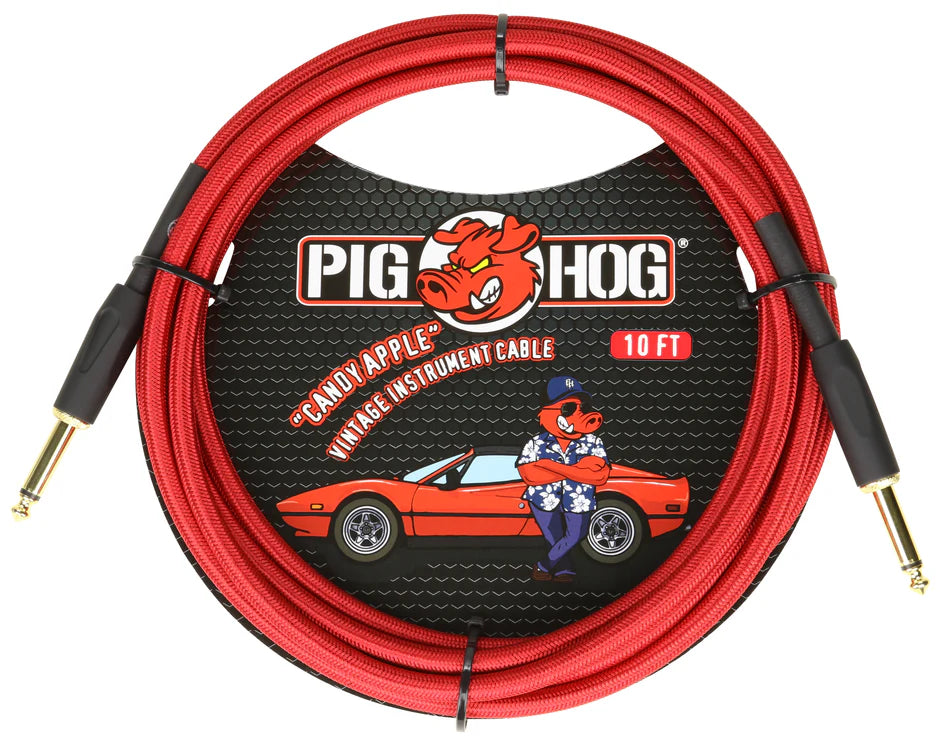 Pig Hog "Candy Apple Red" Instrument Cable - 10FT