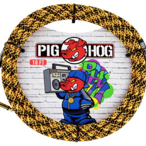 Pig Hog "Orange Graffiti" Instrument Cable - Right Angle - 10FT