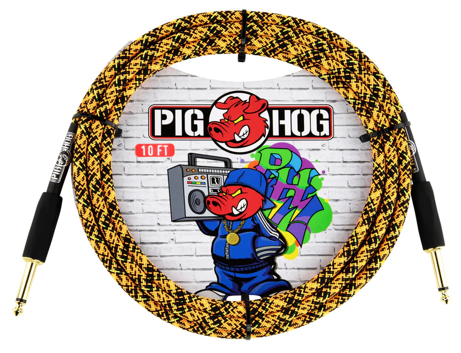 Pig Hog "Orange Graffiti" Instrument Cable - 10FT