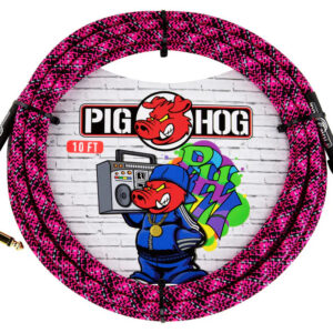 Pig Hog "Pink Graffiti" Instrument Cable - Right Angle - 10FT