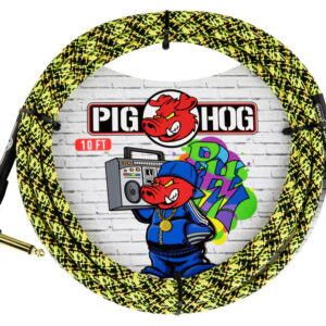Pig Hog "Yellow Graffiti" Instrument Cable - Right Angle - 10FT