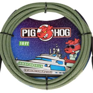 Pig Hog "Jamaican Green" Instrument Cable- 10FT