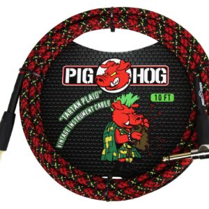 Pig Hog "Tartan Plaid" Instrument Cable - Right Angle - 10FT