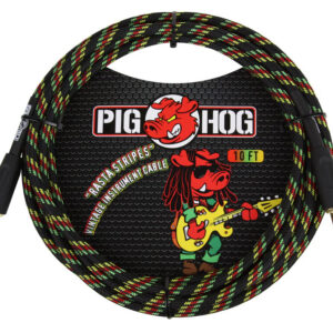 Pig Hog "Rasta Stripes" Instrument Cable - 10FT
