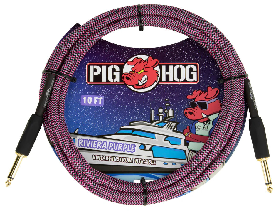 Pig Hog "Riviera Purple" Instrument Cable - 10FT