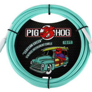 Pig Hog "Seafoam Green" Instrument Cable - 10FT