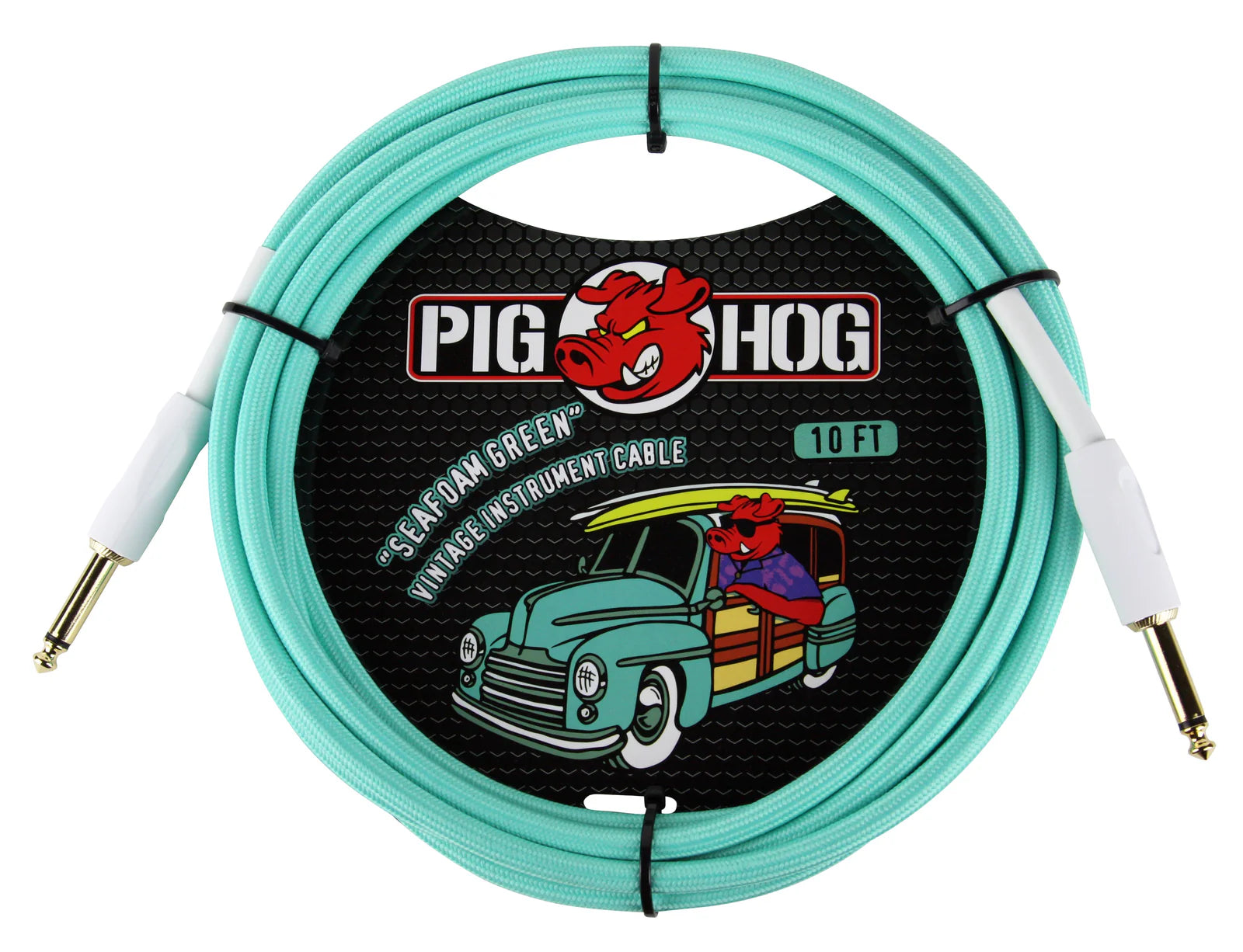 Pig Hog "Seafoam Green" Instrument Cable - 10FT