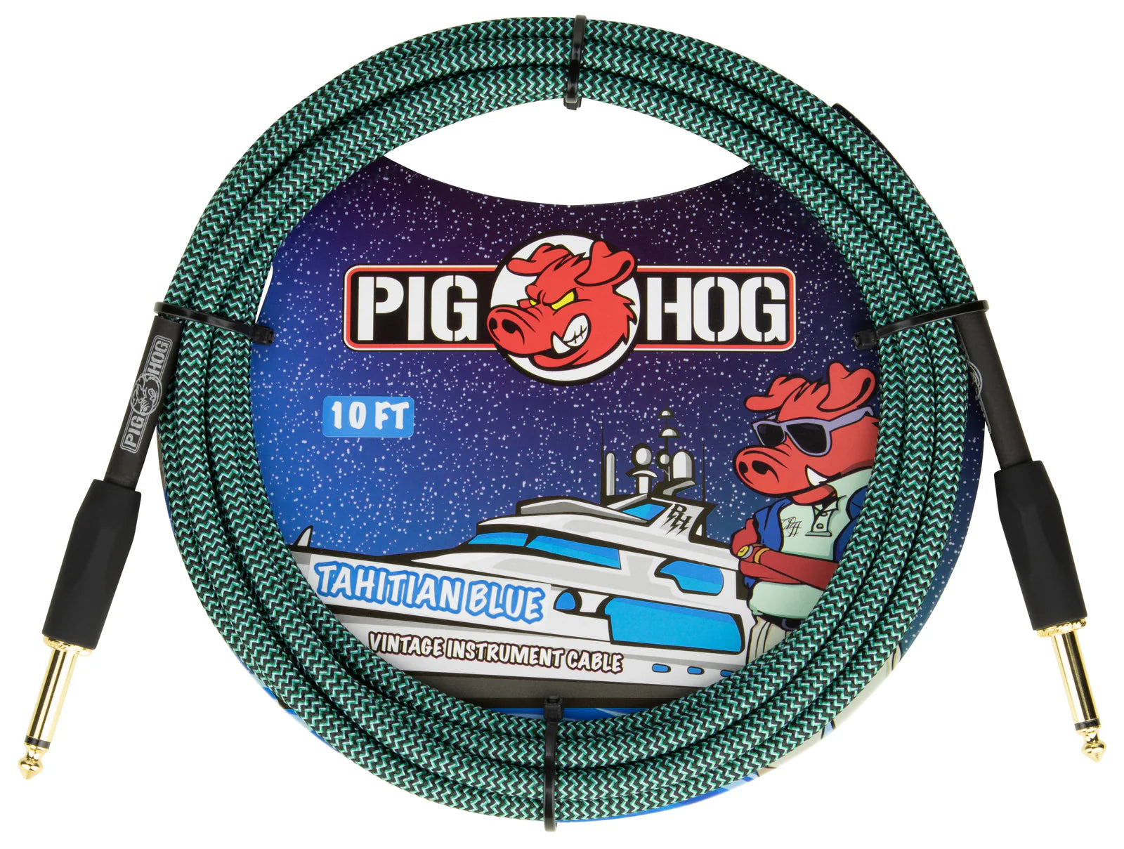 Pig Hog "Tahitian Blue" Instrument Cable - 10FT