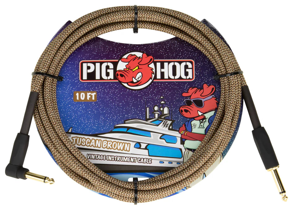 Pig Hog "Tuscan Brown" Instrument Cable - Right Angle - 10FT