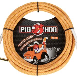 Pig Hog "Orange crème Instrument Cable - Right Angle - 20FT