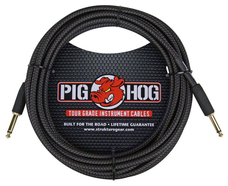 Pig Hog "Black Woven" Instrument Cable - 20FT