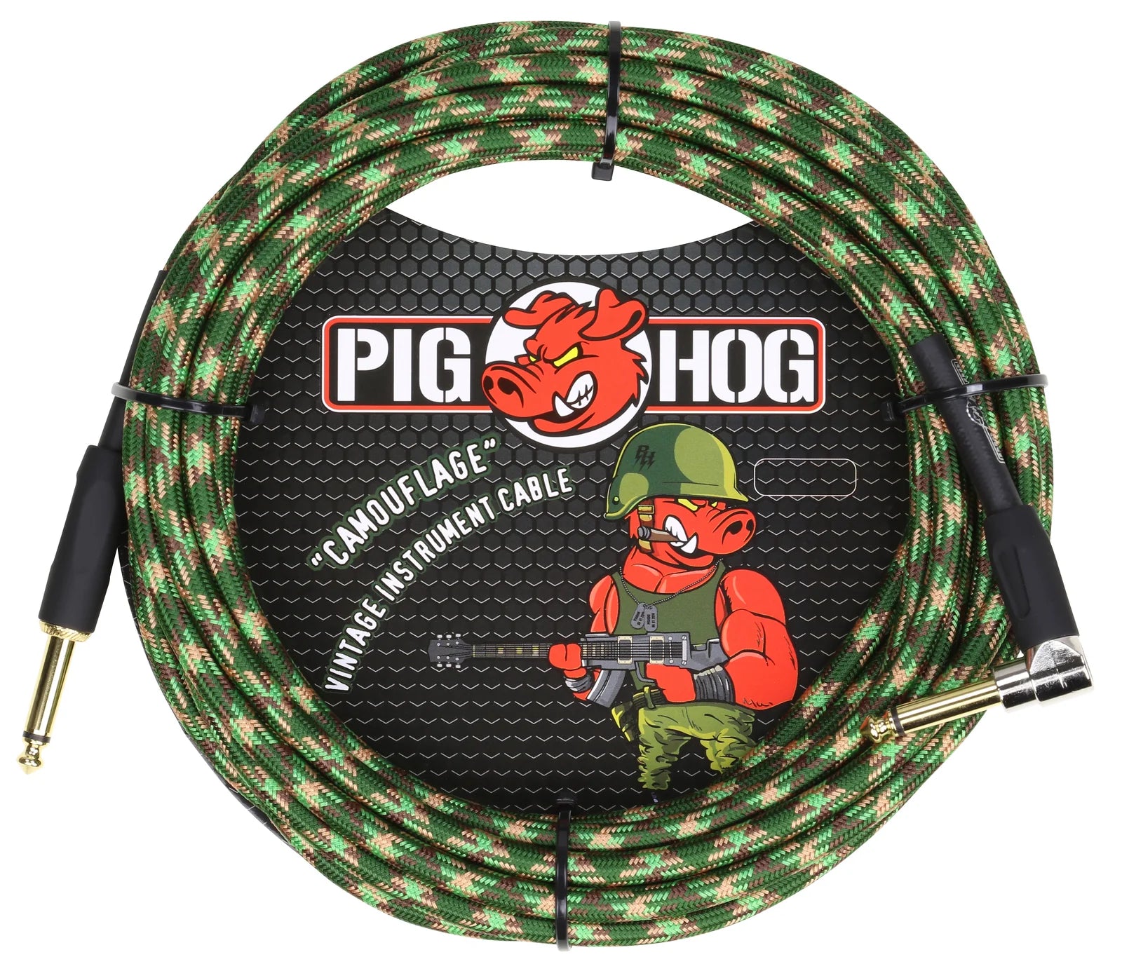 Pig Hog "Camouflage" Instrument Cable - Right Angle - 20FT