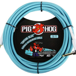 Pig Hog "Daphne Blue" Instrument Cable - Right Angle - 20FT