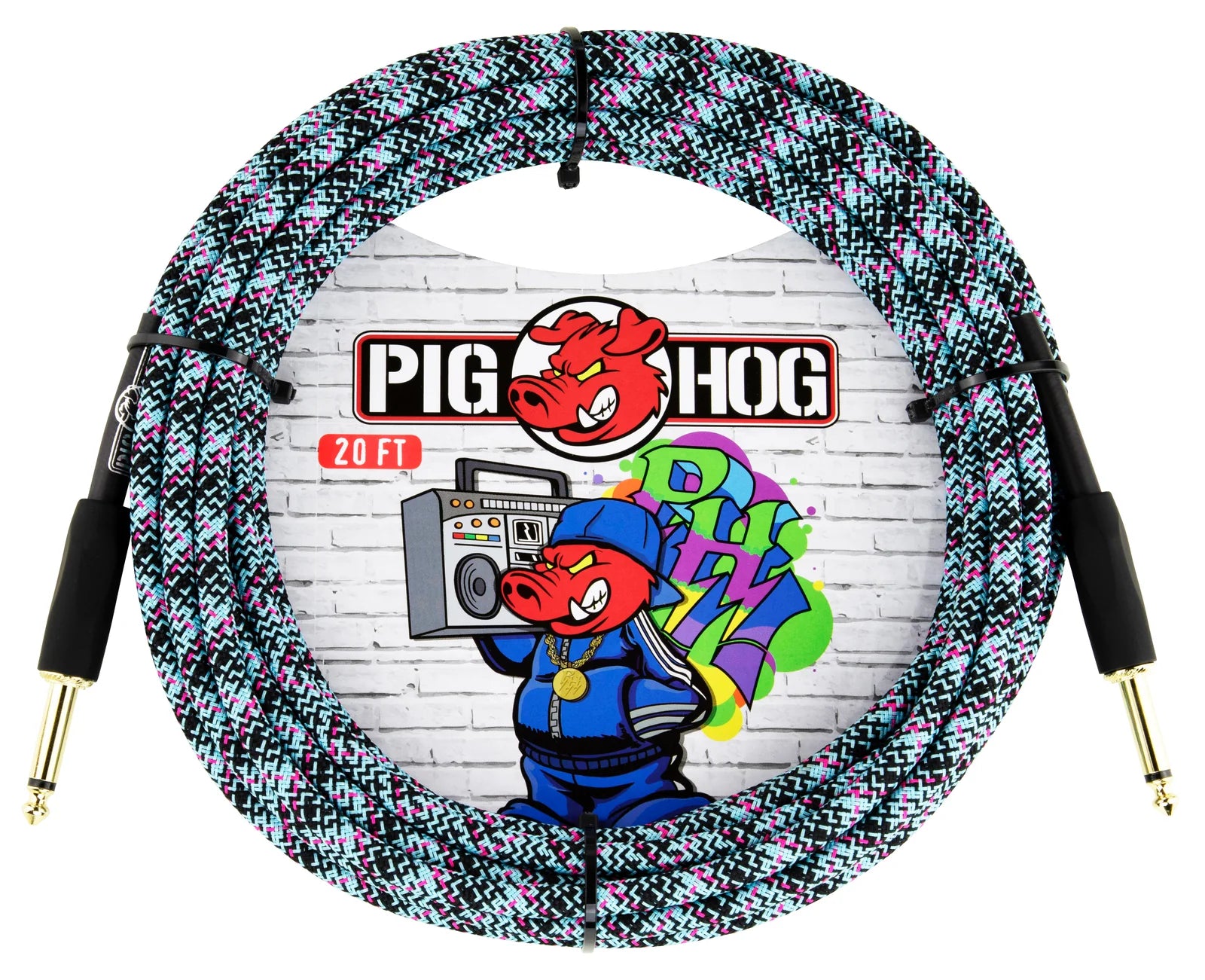 Pig Hog "Blue Graffiti" Instrument Cable - 20FT
