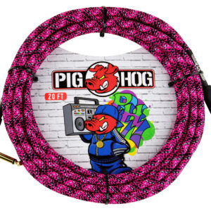 Pig Hog "Pink Graffiti" Instrument Cable - Right Angle - 20FT