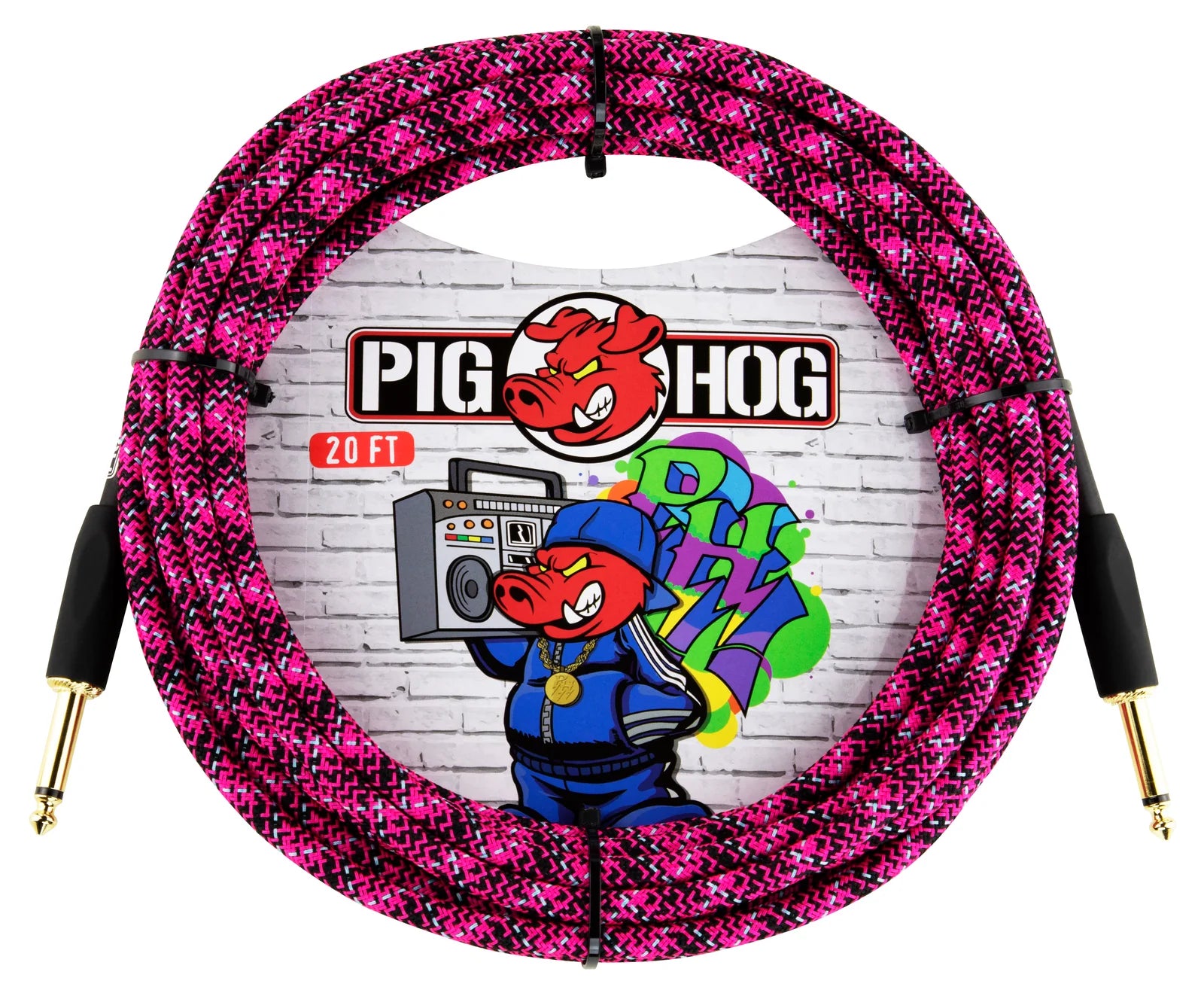 Pig Hog "Pink Graffiti" Instrument Cable - 20FT