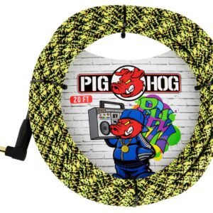 Pig Hog "Yellow Graffiti" Instrument Cable - Right Angle - 20FT