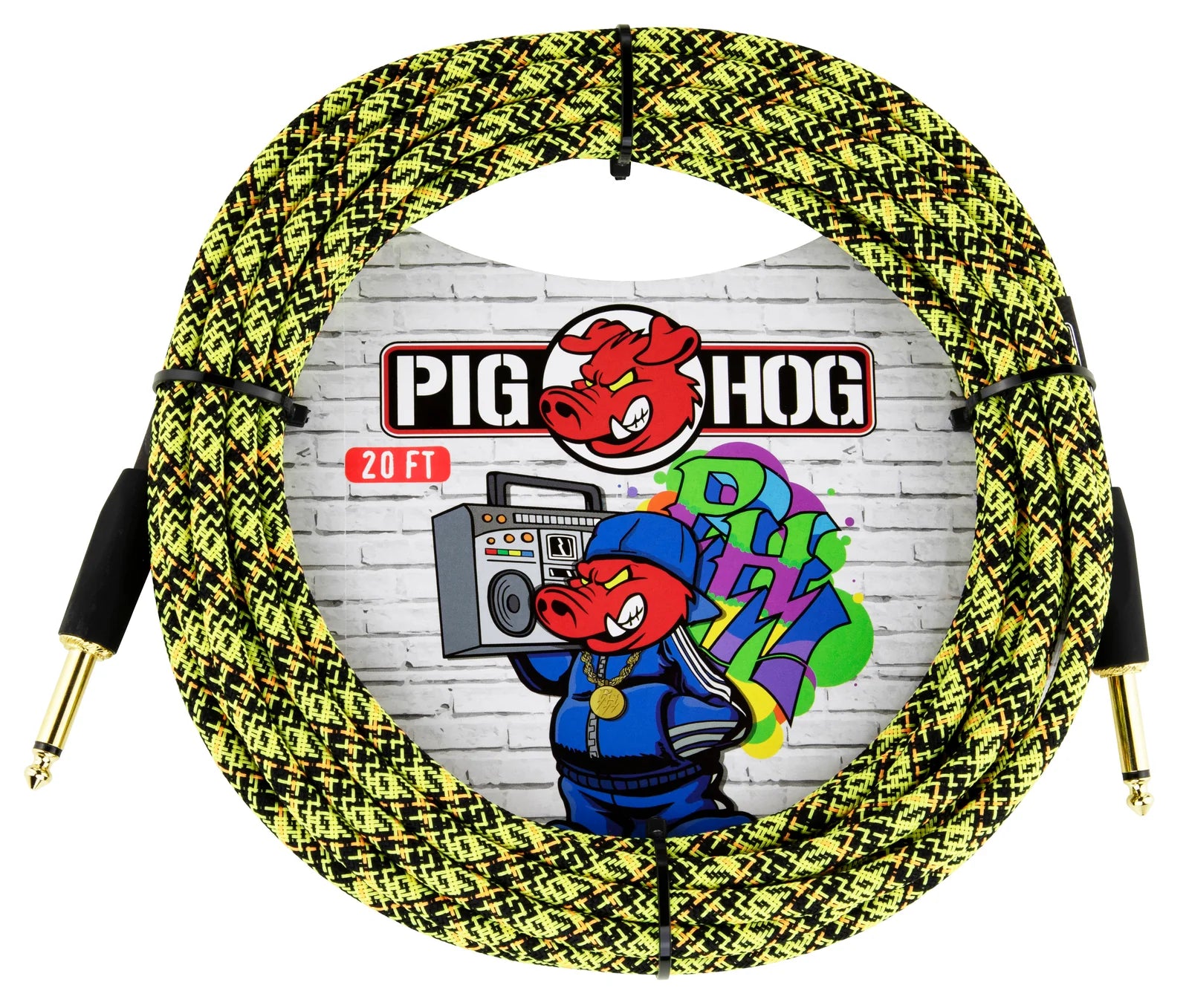 Pig Hog "Yellow Graffiti" Instrument Cable - 20FT
