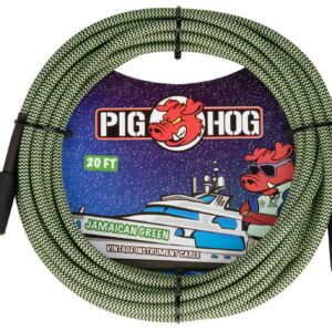 Pig Hog "Jamaican Green" Instrument Cable - 20FT