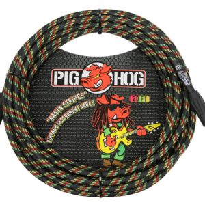 Pig Hog "Rasta Stripes" Instrument Cable - 20FT