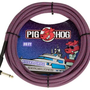 Pig Hog "Riviera Purple" Instrument Cable - Right Angle - 20FT